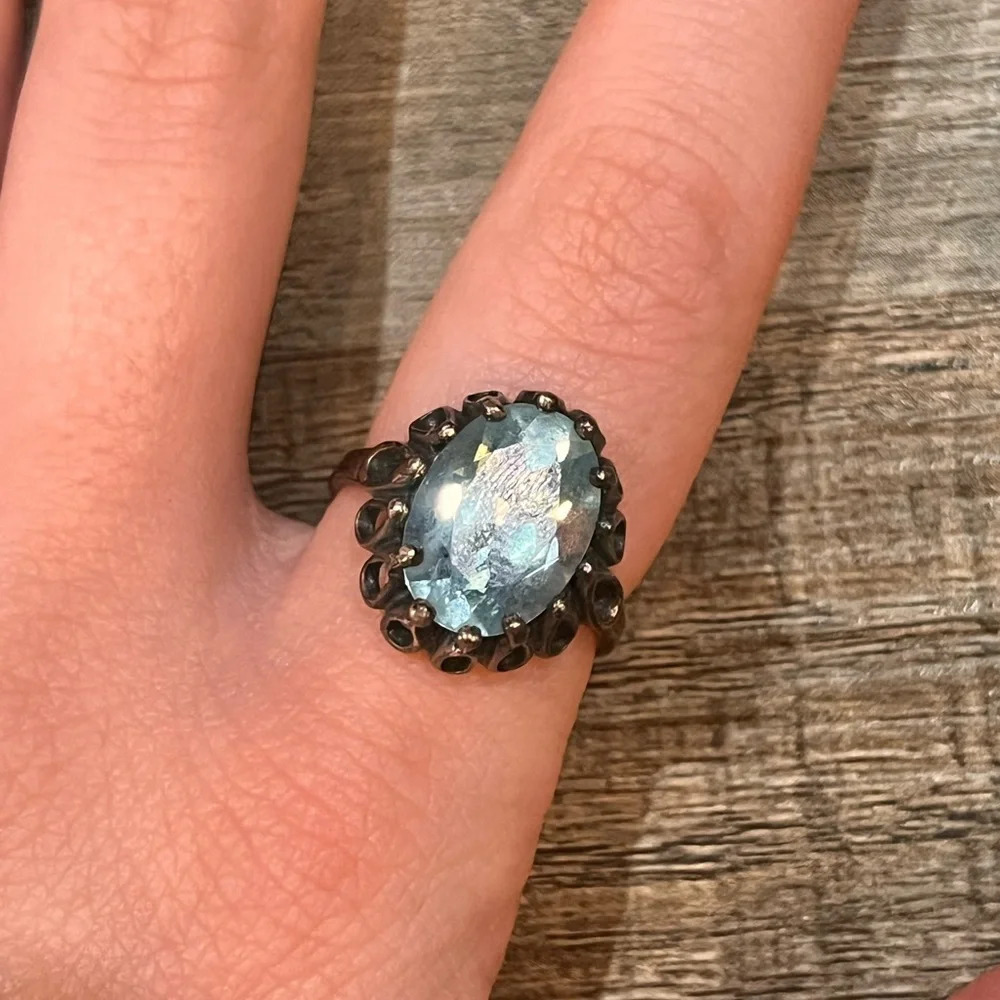 Blue Topaz Ring Sterling Silver